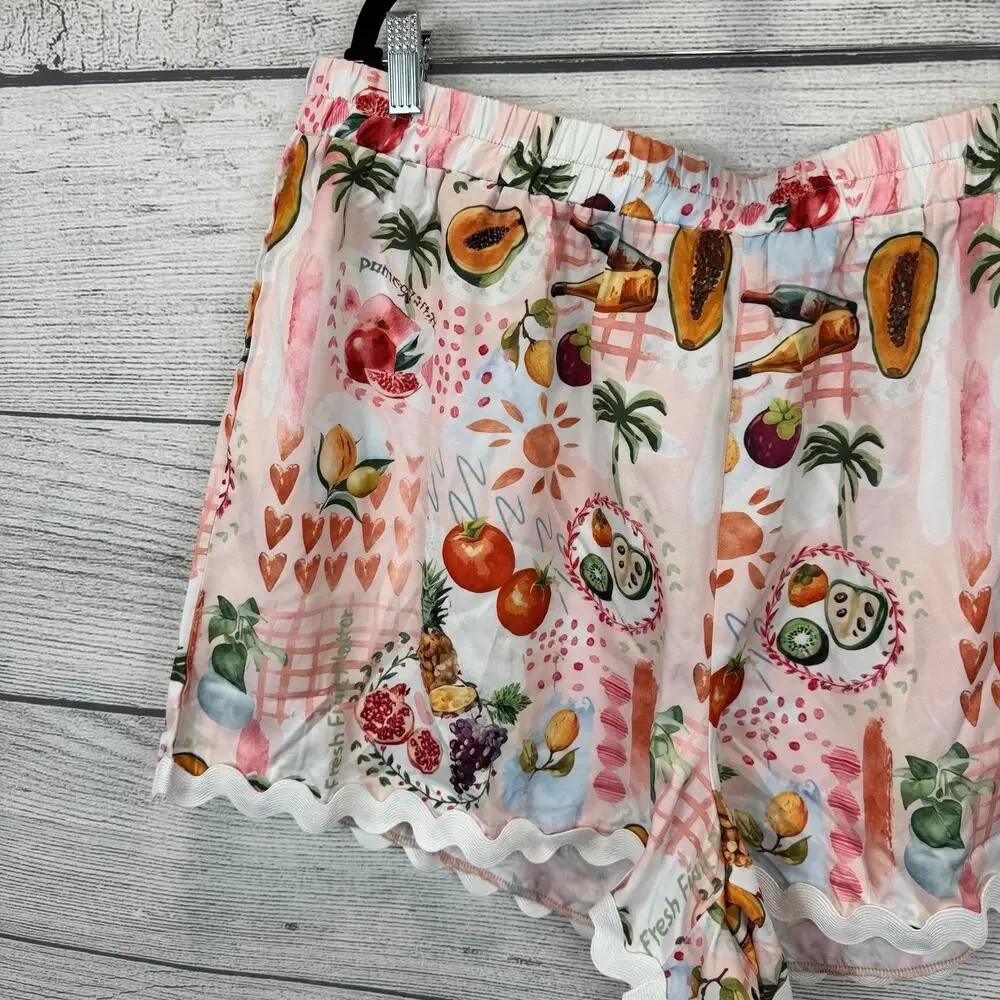 Shein Plus Size Light Pink Summer Fruit Printed 2 Piece Matching Set Size 4XL_9